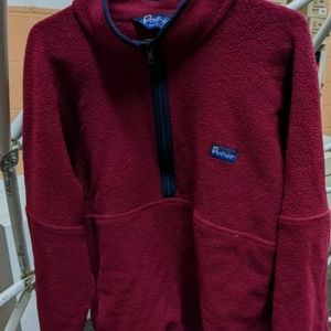 Men’s Vintage Penfield Half Zipper Fleece Red Sweater Size Large
